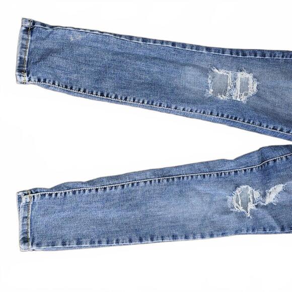 Womens Distressed Blue Denim Jeans Size 12 - Picture 4 of 5
